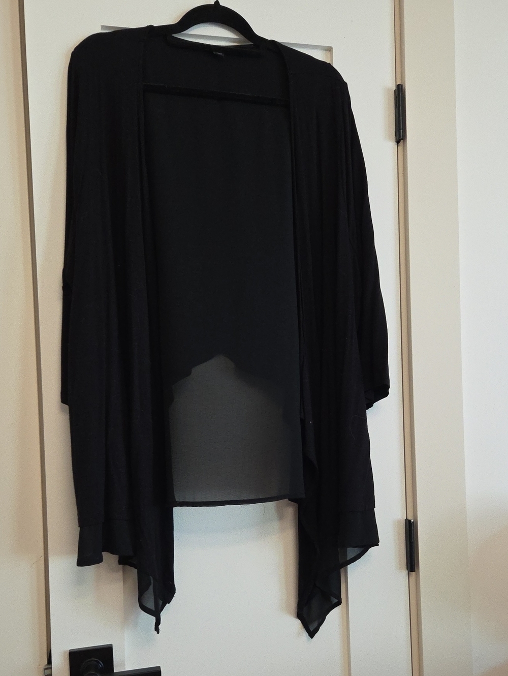 Lane Bryant Black Open-Front Draped Cardigan